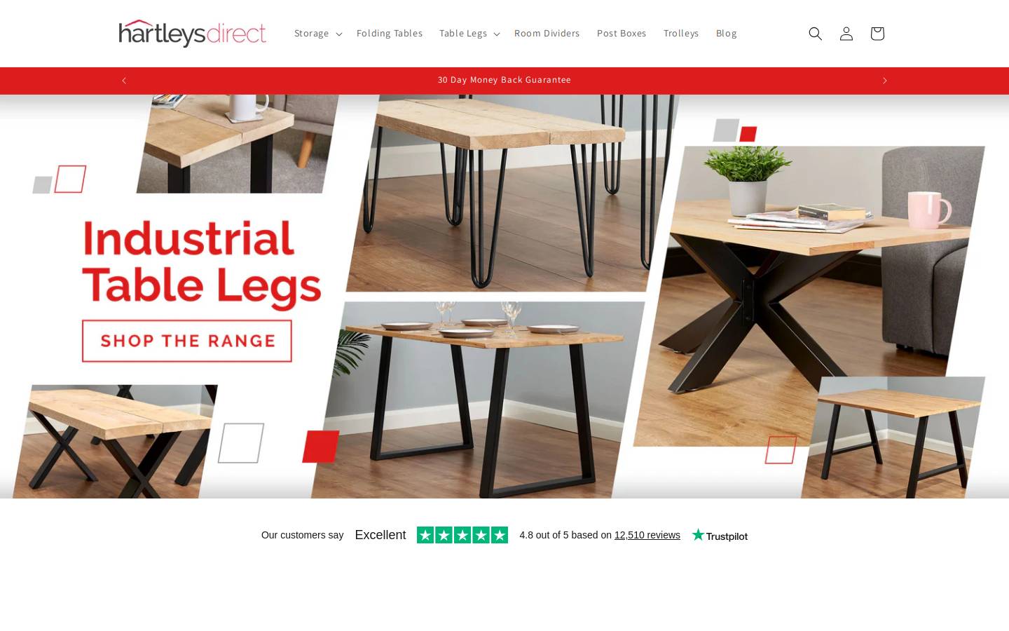 Hartleys Homeware & Furniture homepage screenshot