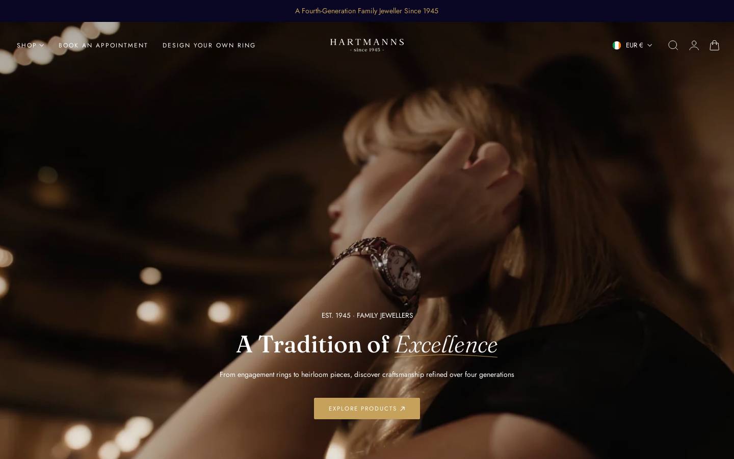 Hartmanns of Galway homepage screenshot