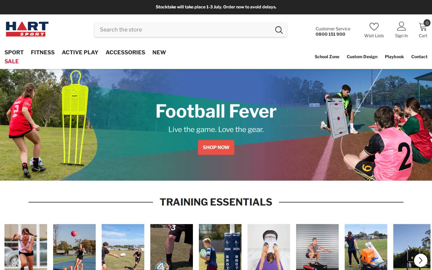 hartsport.co.nz homepage screenshot