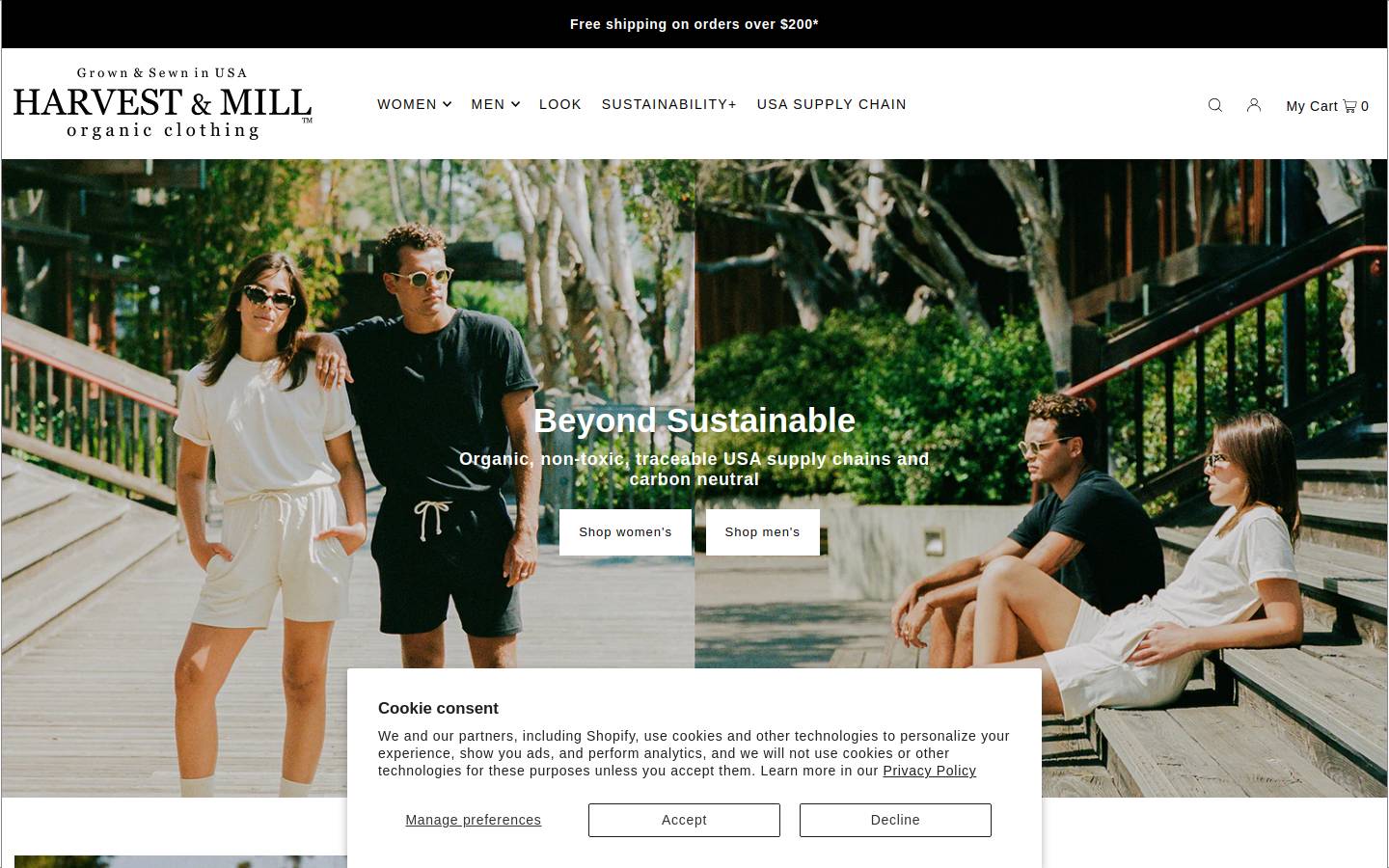 harvestandmill.com homepage screenshot