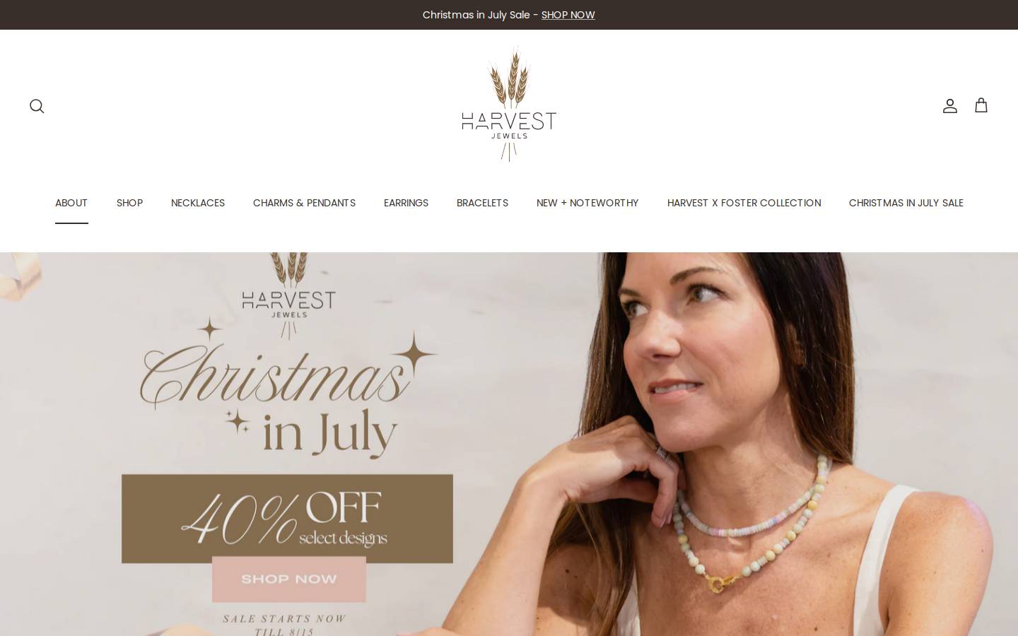 harvestjewels.com homepage screenshot