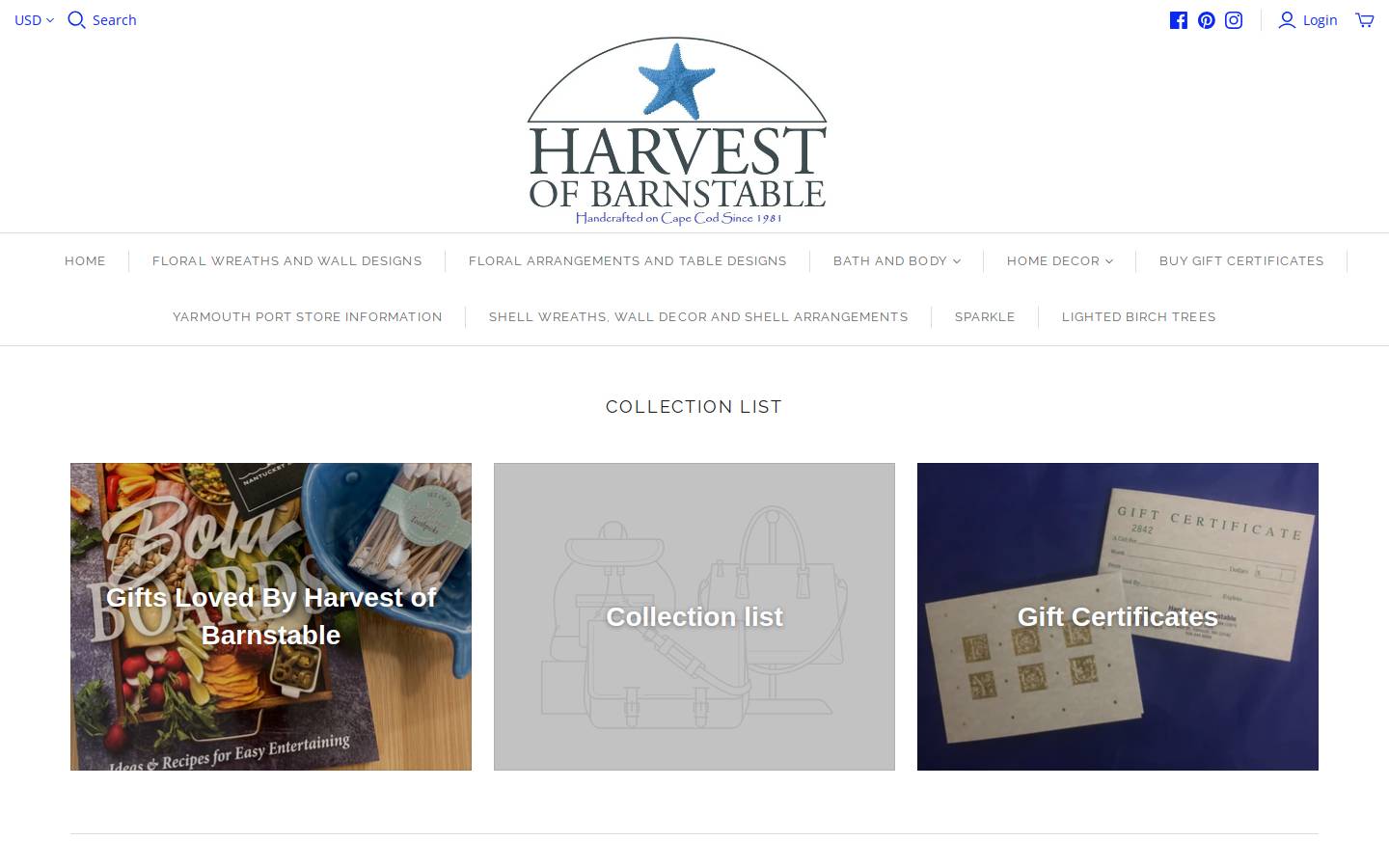 harvestofbarnstable.com homepage screenshot