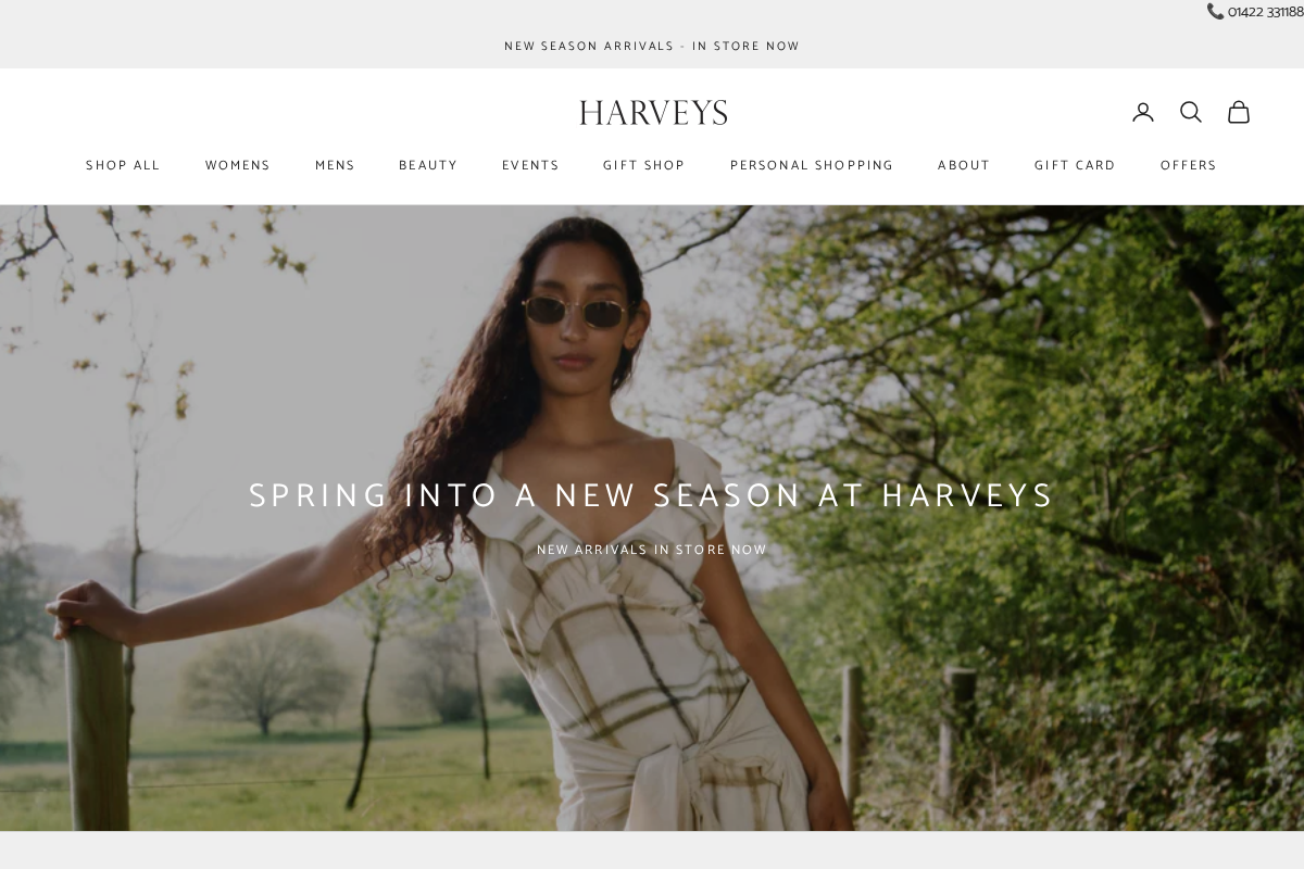 Harveys of Halifax homepage screenshot
