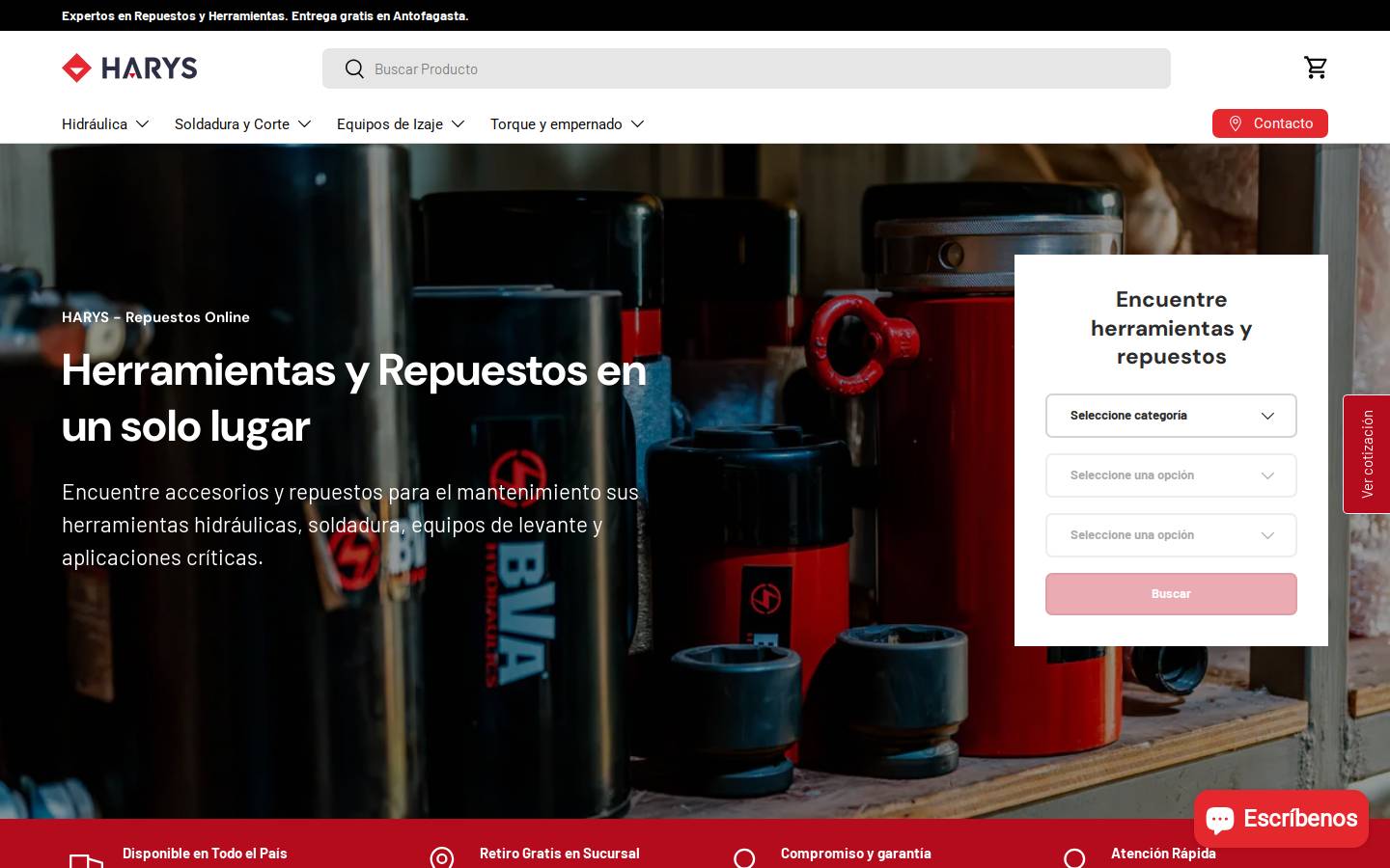 harys.cl homepage screenshot