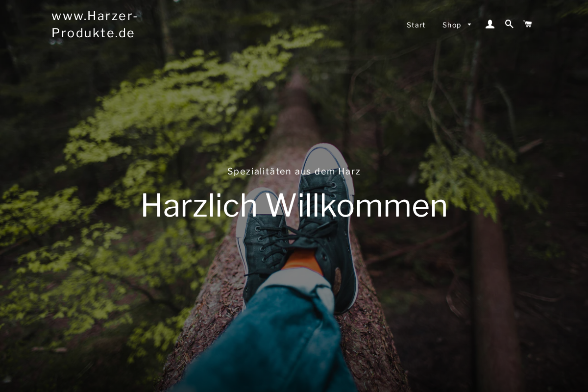 www.Harzer-Produkte.de homepage screenshot