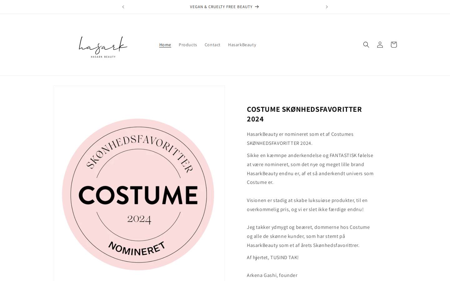 Hasarkbeauty homepage screenshot
