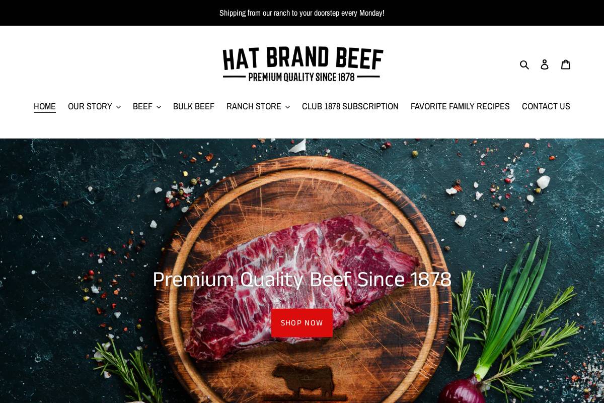 Hat Brand Beef homepage screenshot