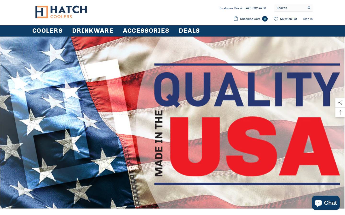 hatchcoolers.com homepage screenshot