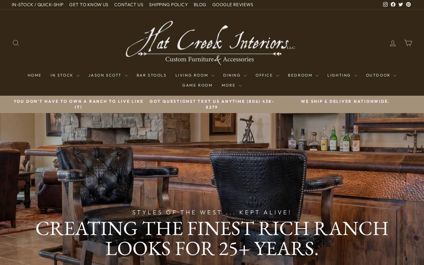 hatcreek.us homepage screenshot