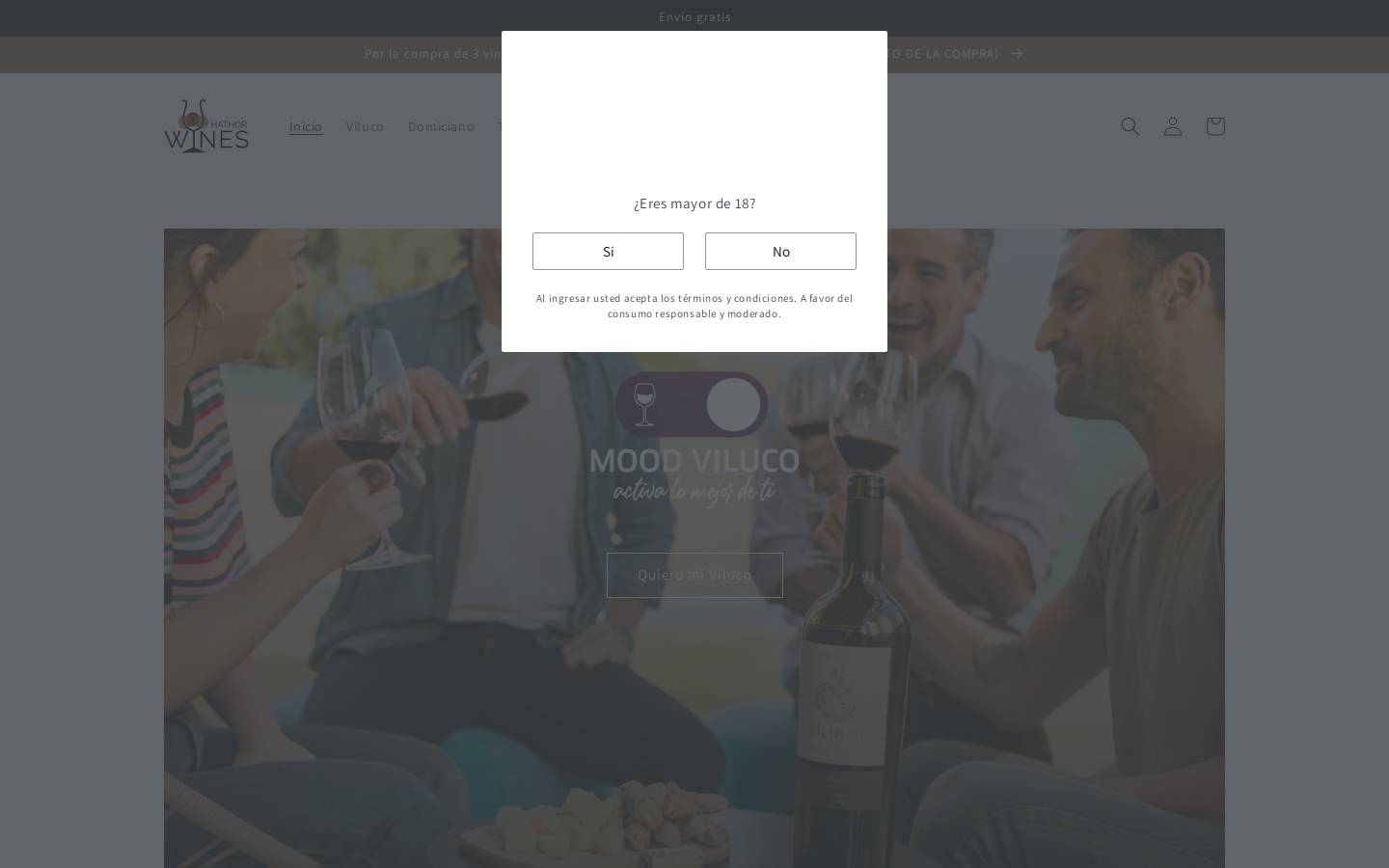 hathorwines.com homepage screenshot