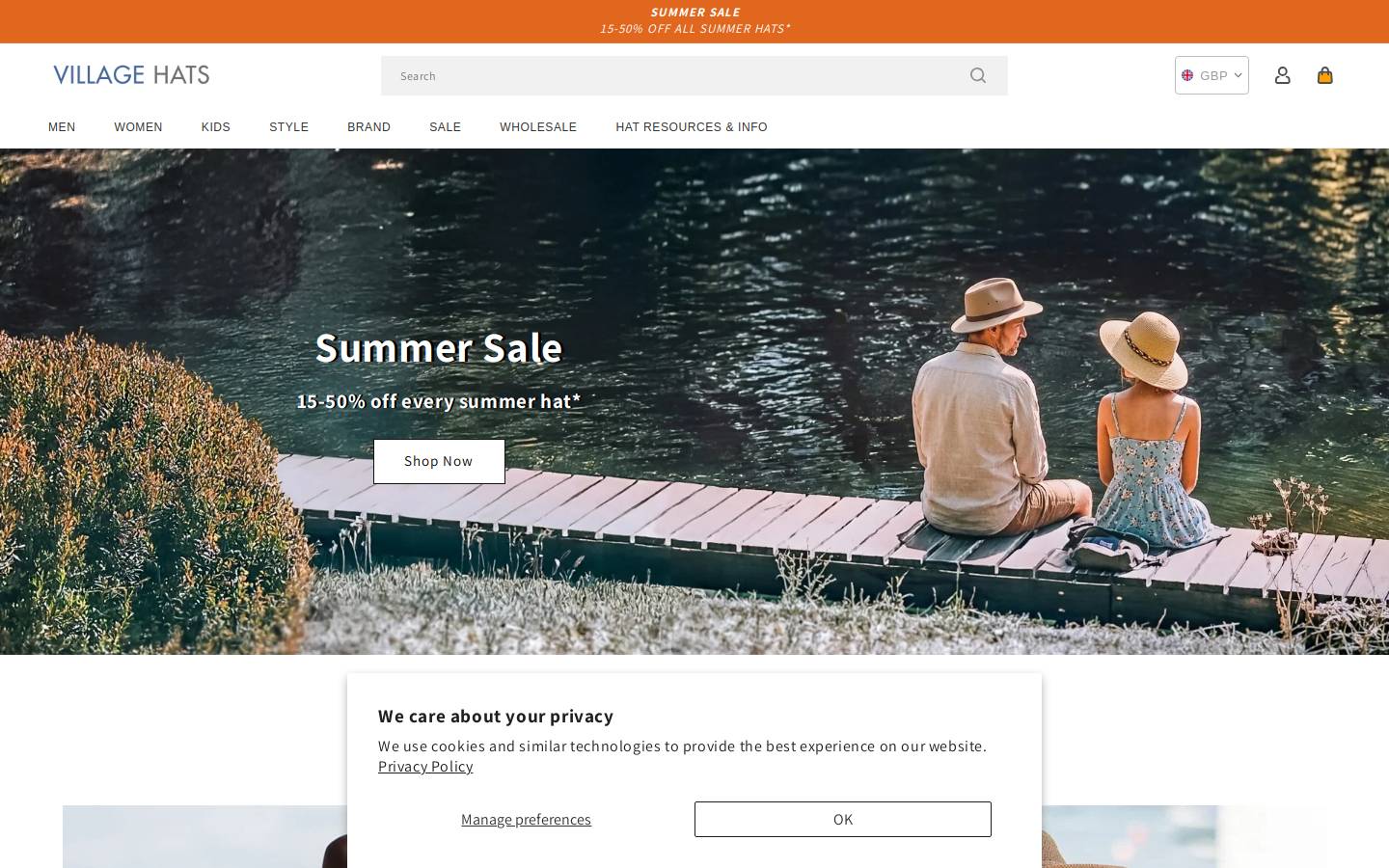 Hatsandcaps homepage screenshot