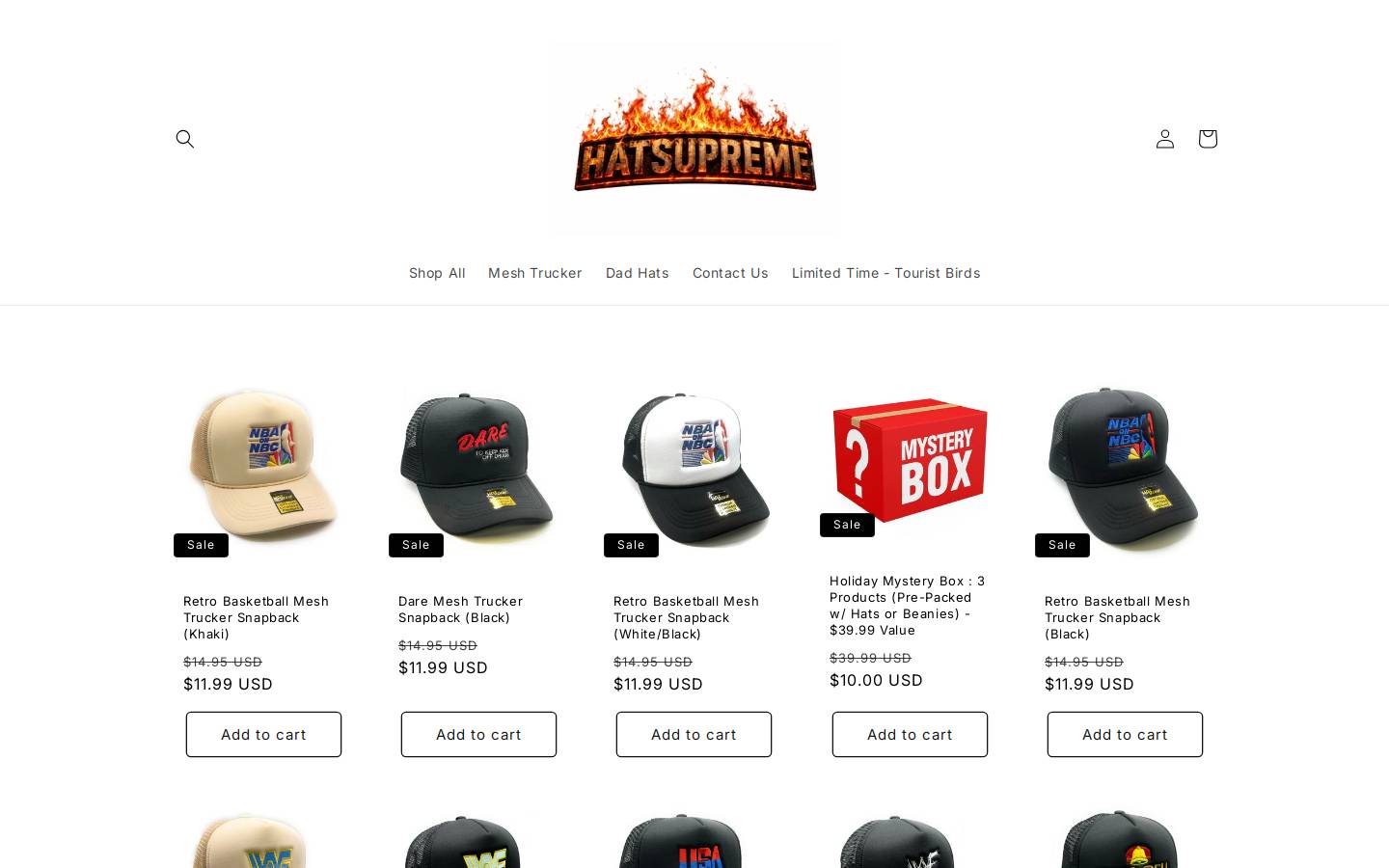 hatsupreme.com homepage screenshot