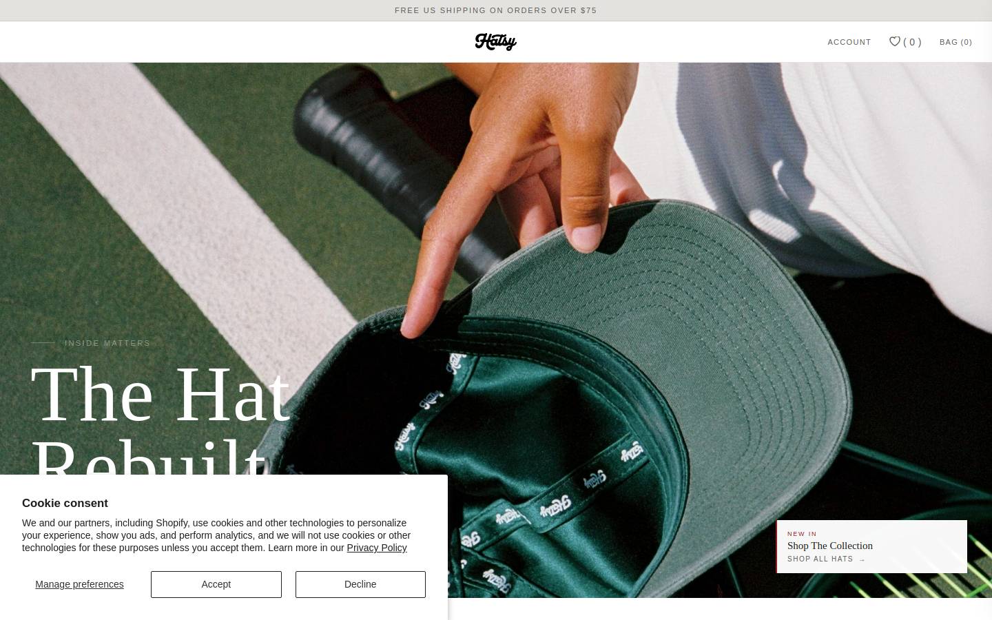 Hatsy homepage screenshot