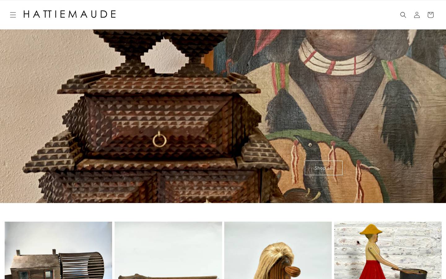 hattiemaudevintage.com homepage screenshot