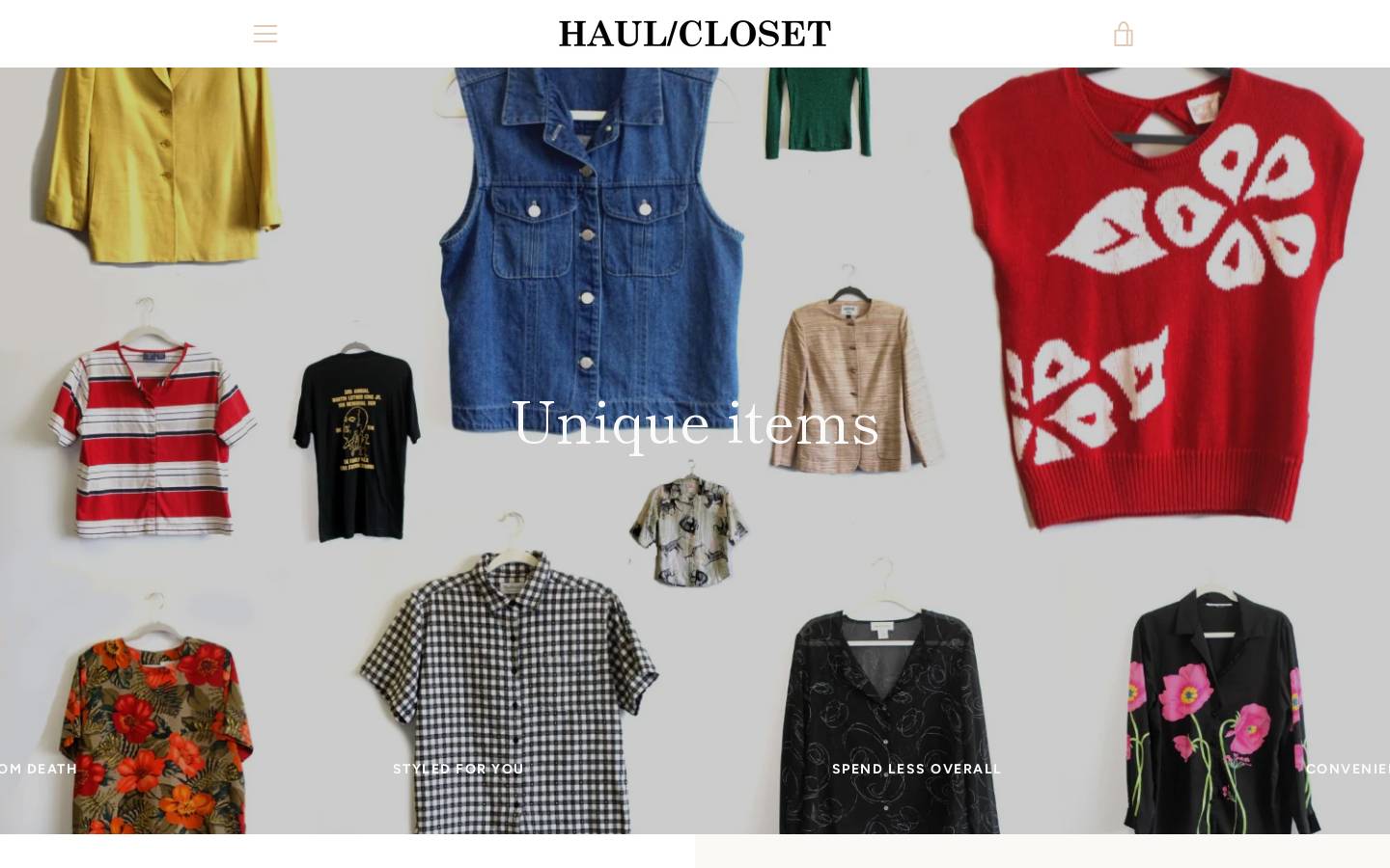 haulcloset.com homepage screenshot