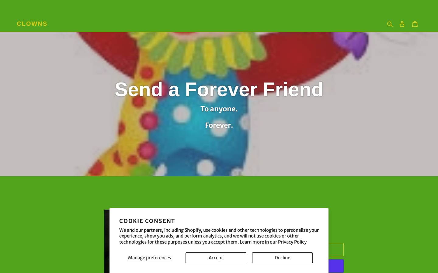 hauntedclown.com homepage screenshot