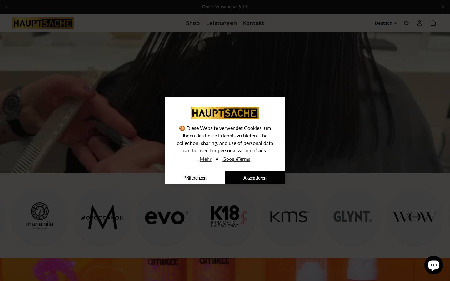 hauptsache.at homepage screenshot