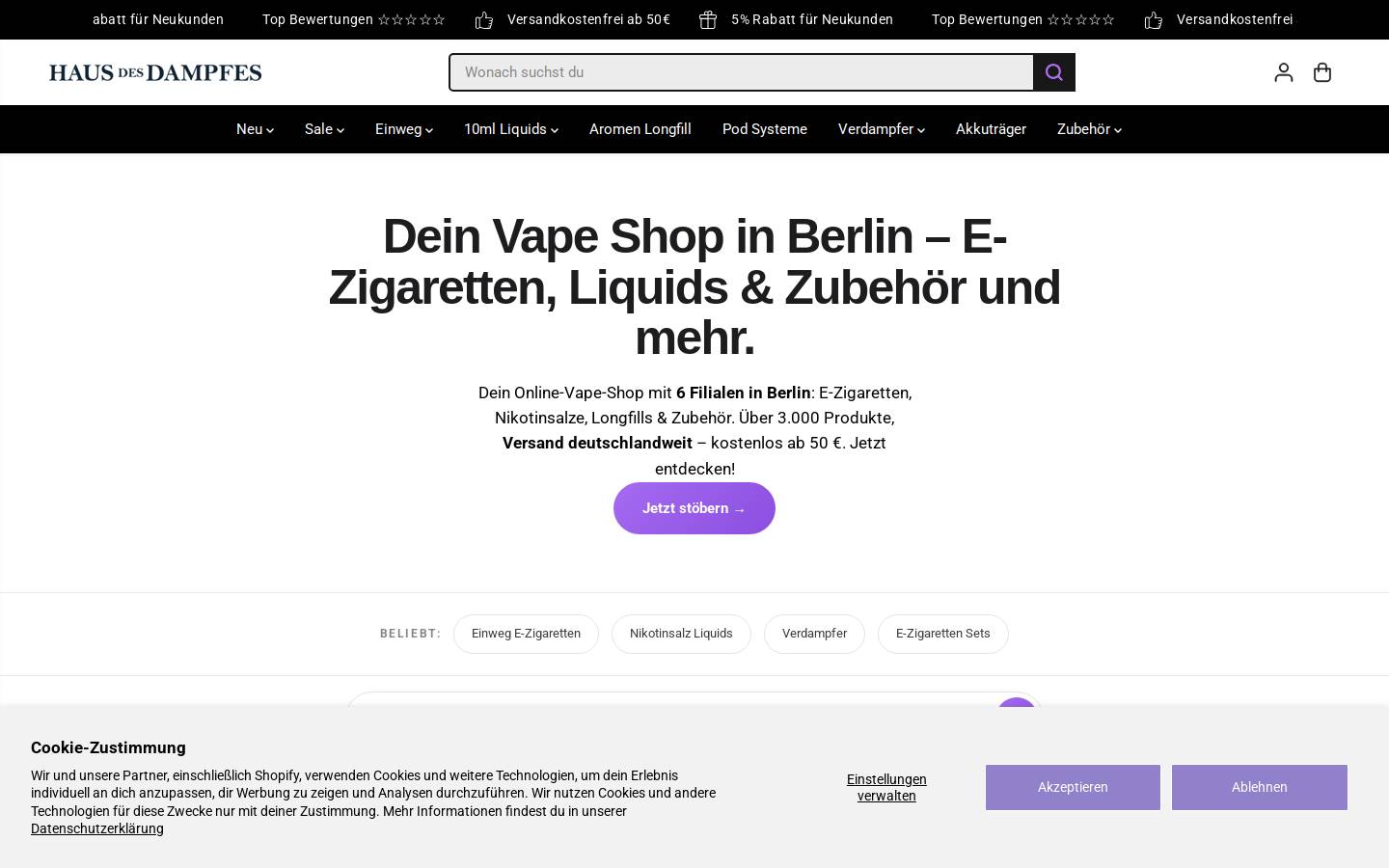 hausdesdampfes.de homepage screenshot