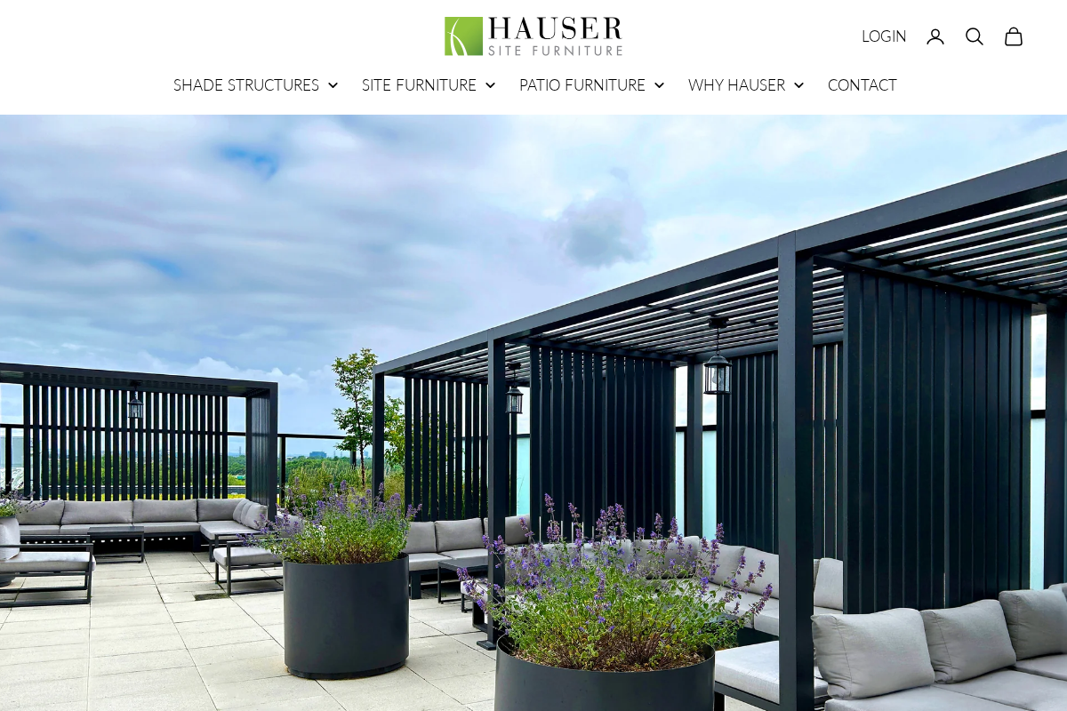 Hauser Site Furniture homepage screenshot
