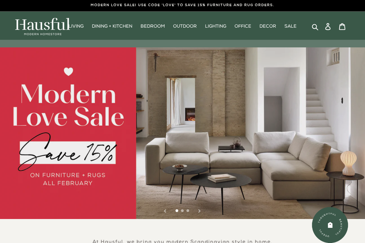 Hausful homepage screenshot