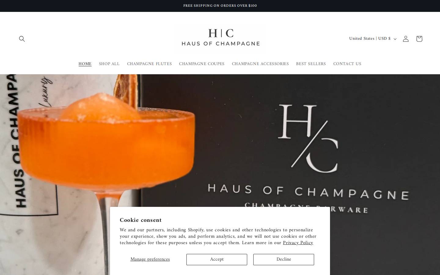 hausofchampagne.com homepage screenshot