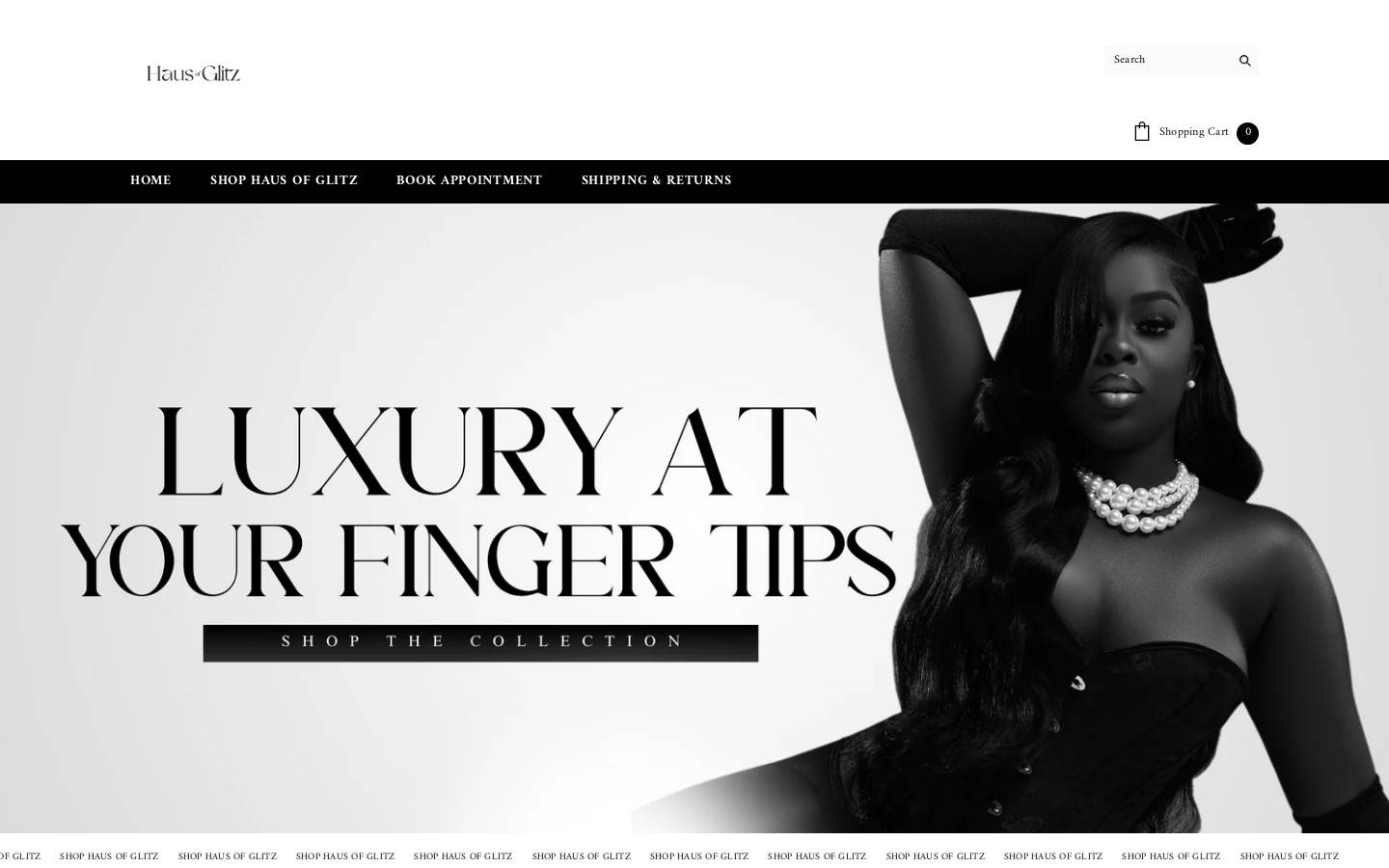 hausofglitz.com homepage screenshot