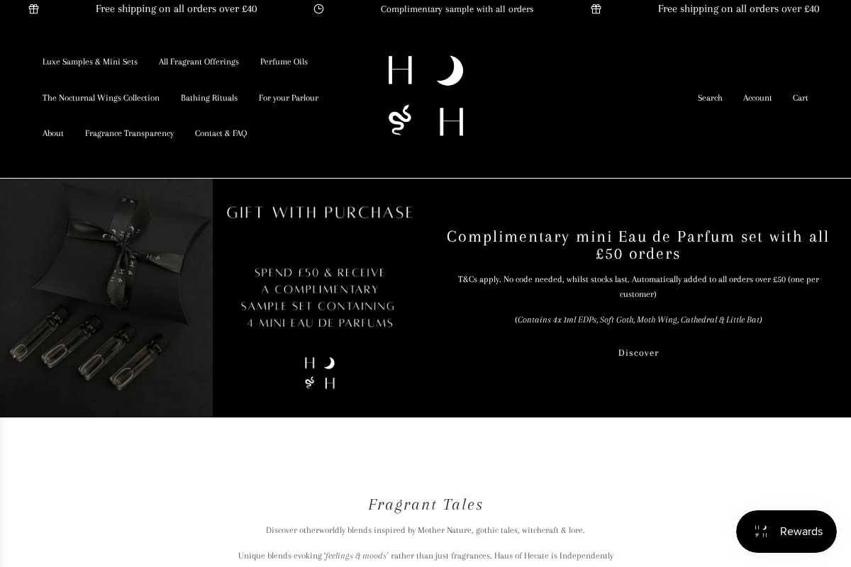 Haus of Hecate homepage screenshot