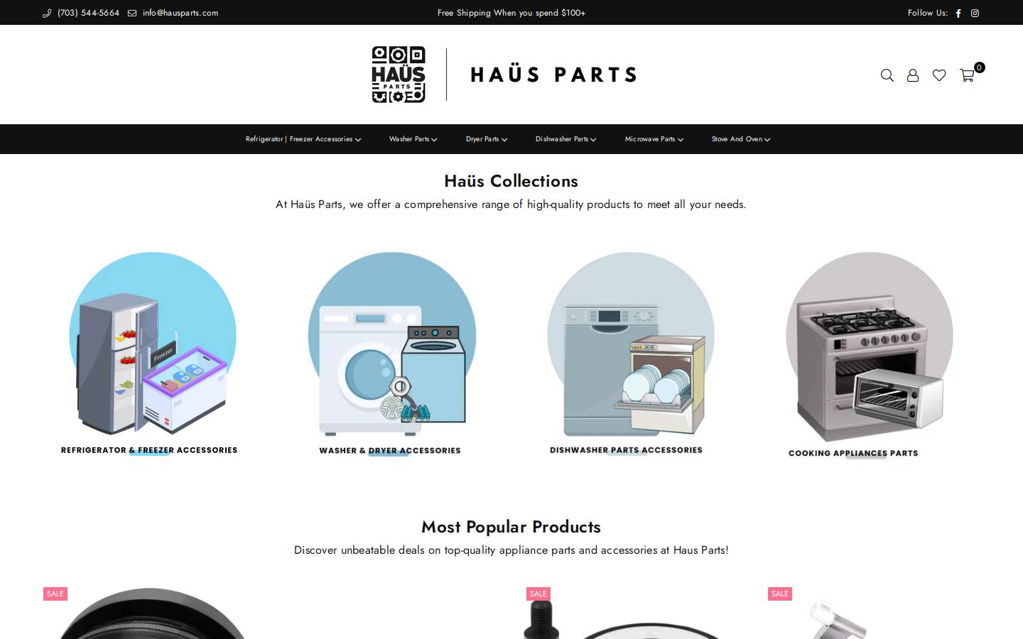 hausparts.com homepage screenshot