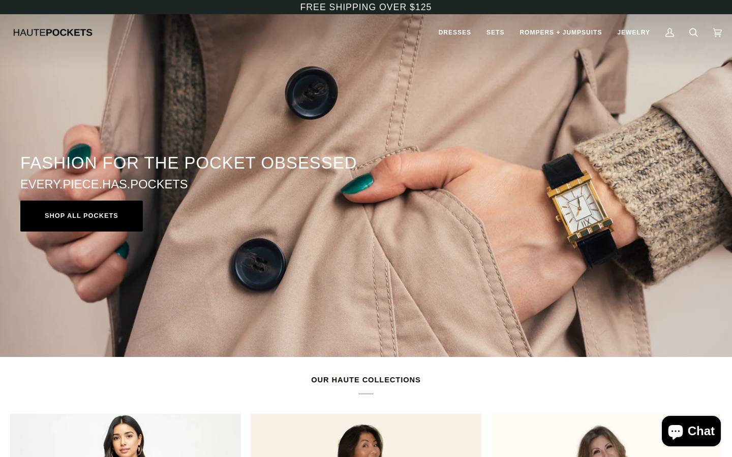 haute-pockets.com homepage screenshot