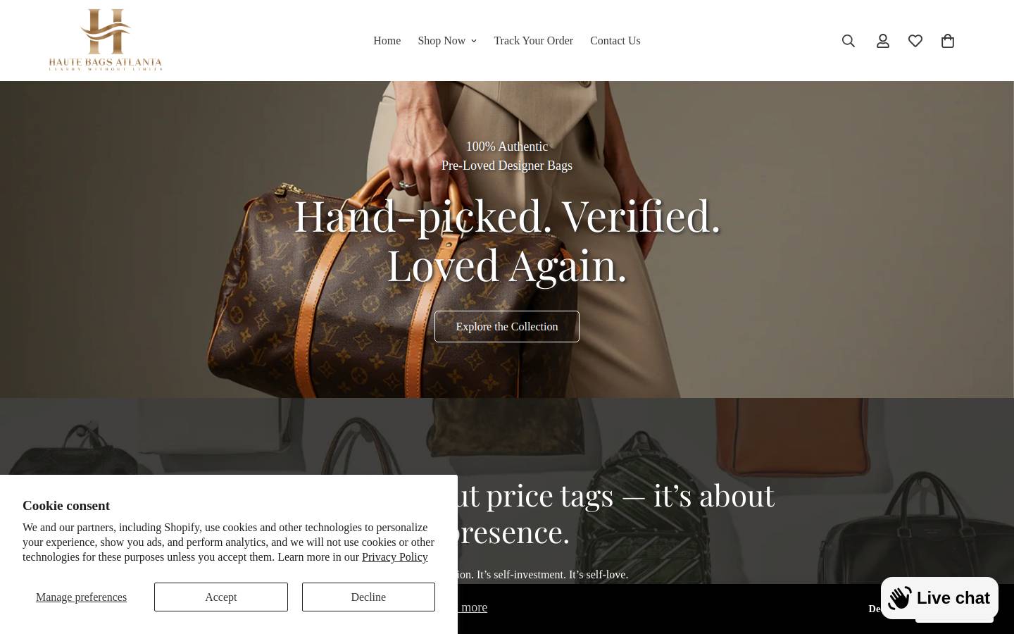 hautebagsatl.com homepage screenshot