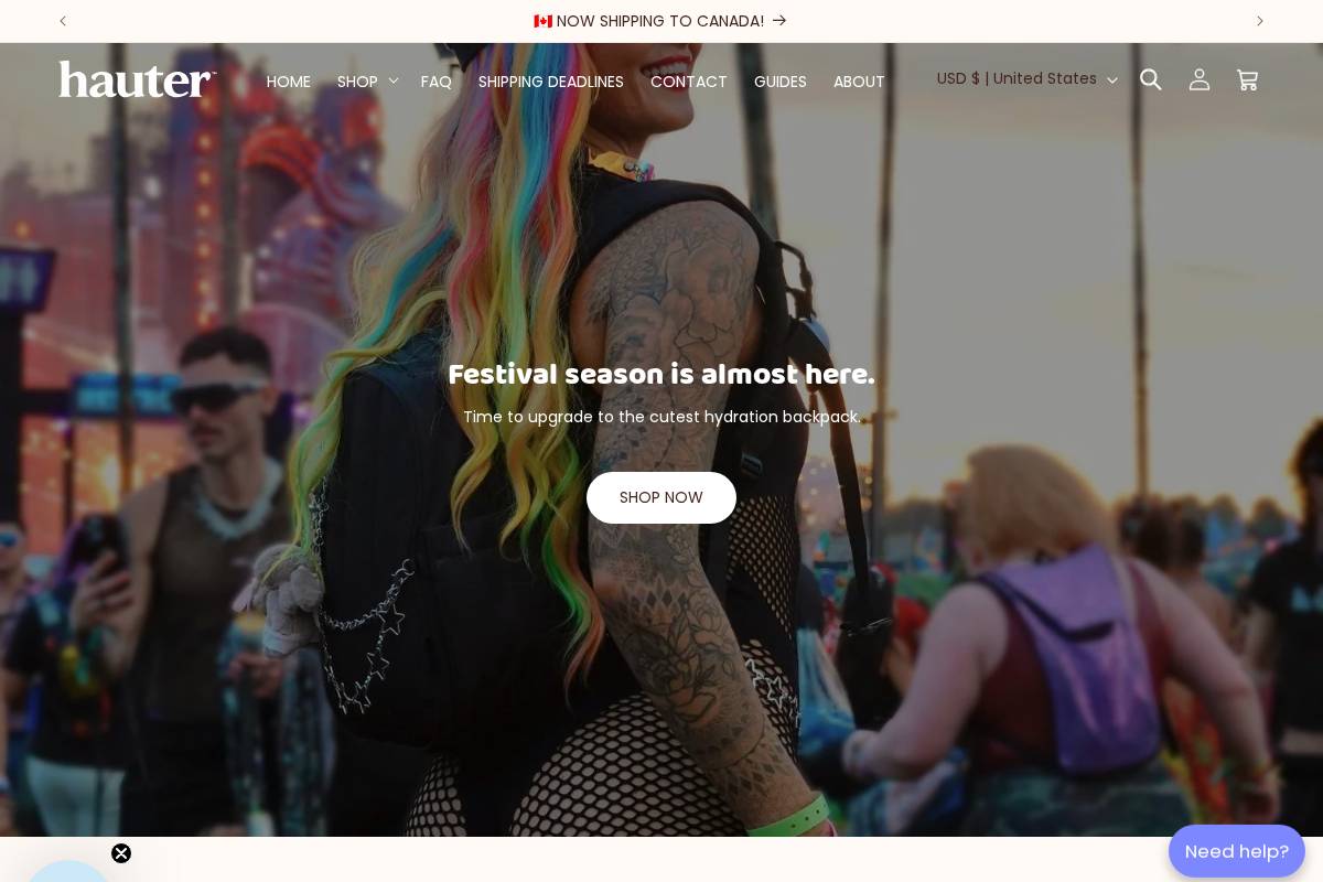 hauterwater.com homepage screenshot