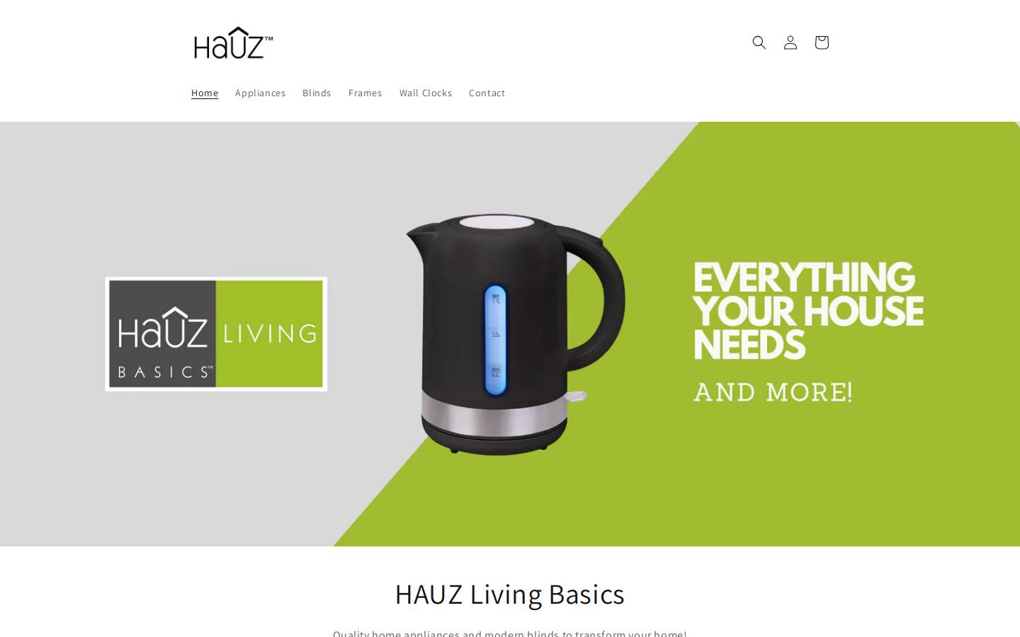 hauzhome.com homepage screenshot