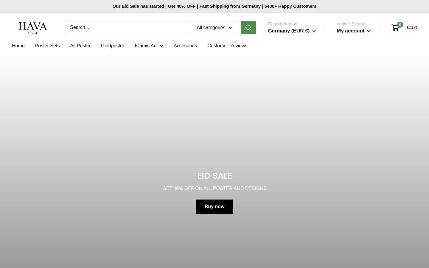 havaartwork.com homepage screenshot