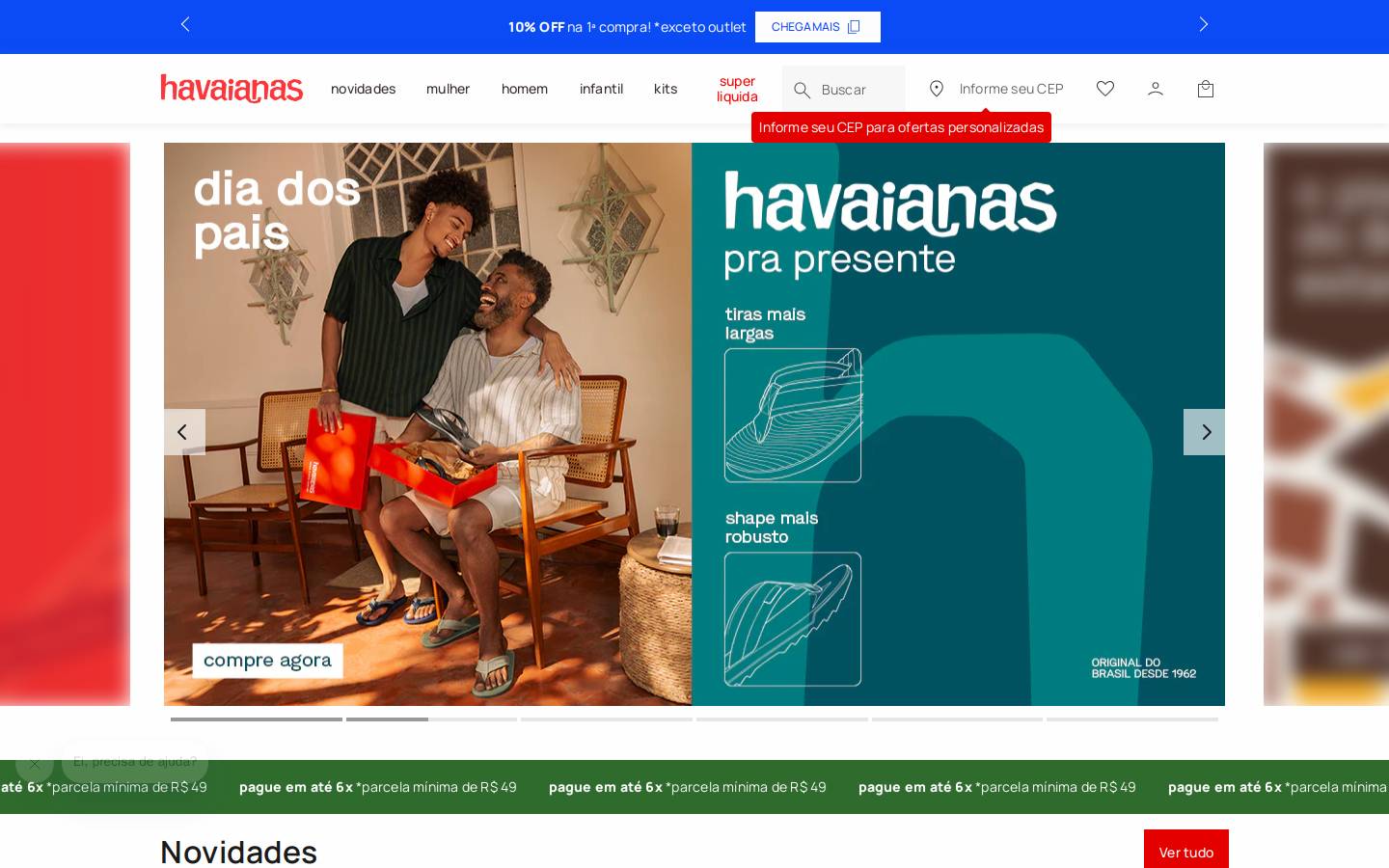 Havaianas homepage screenshot