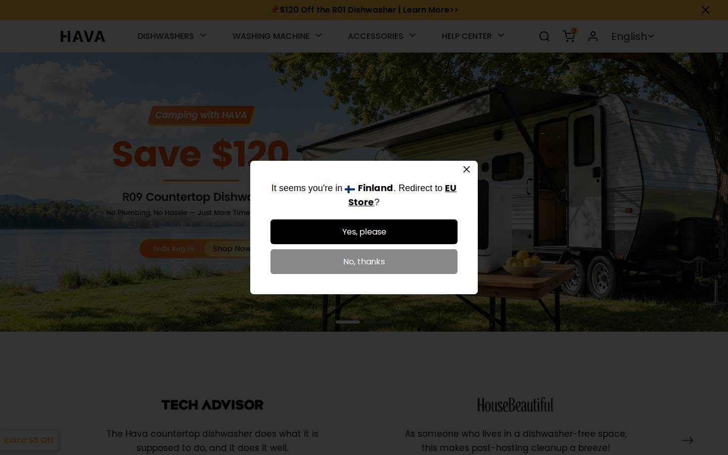 HAVA homepage screenshot