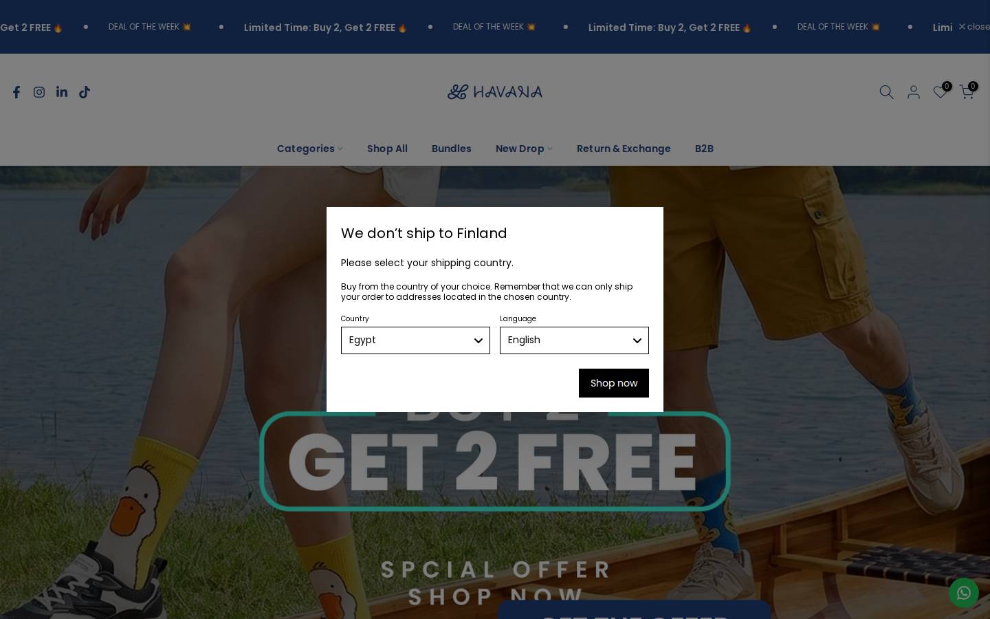 havanasocks.net homepage screenshot