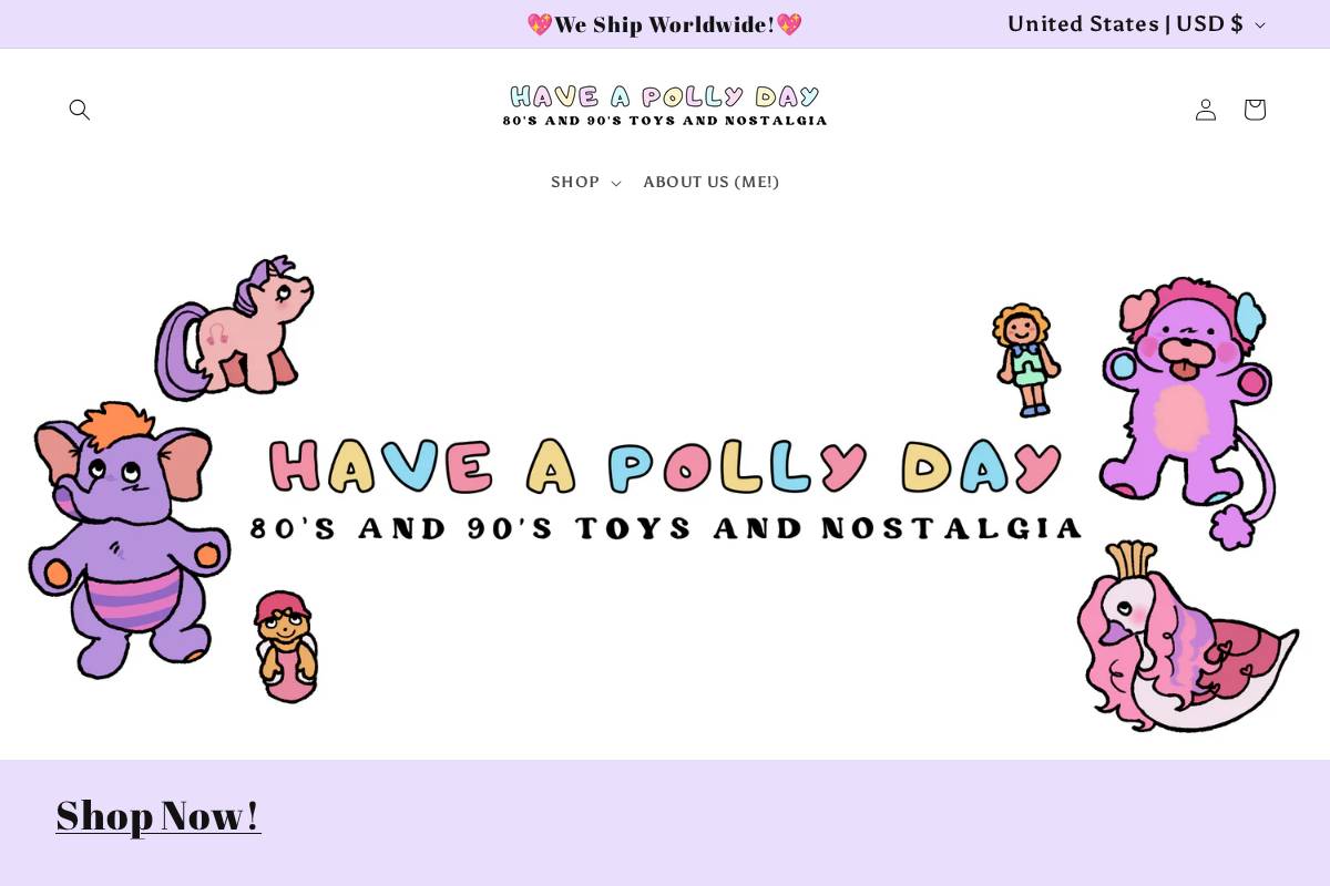 haveapollyday.com homepage screenshot