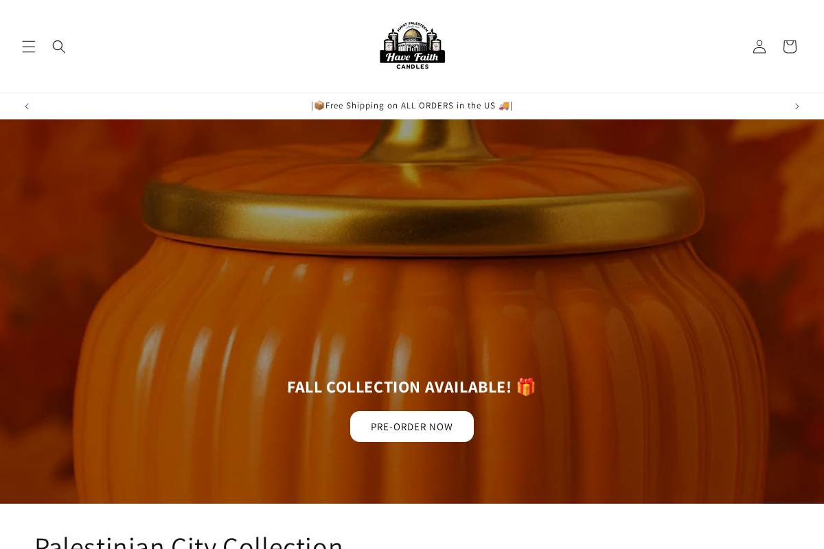havefaithcandles.com homepage screenshot