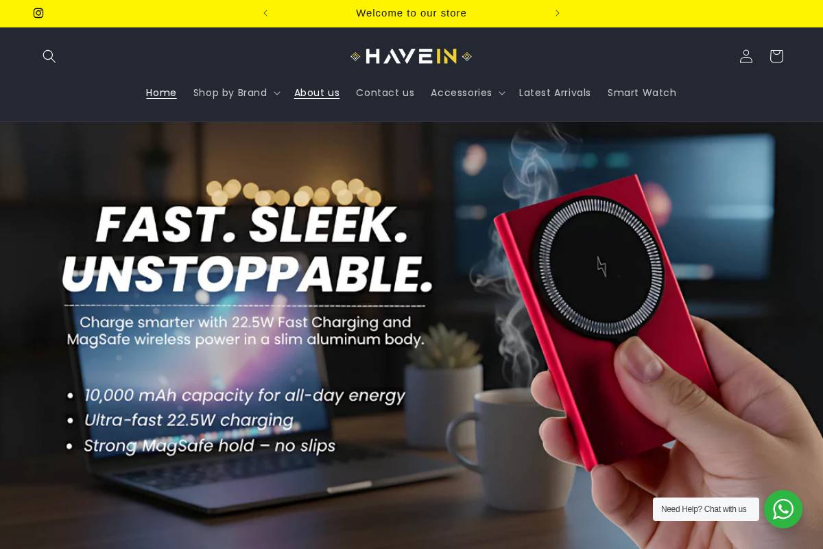 HaveIn homepage screenshot