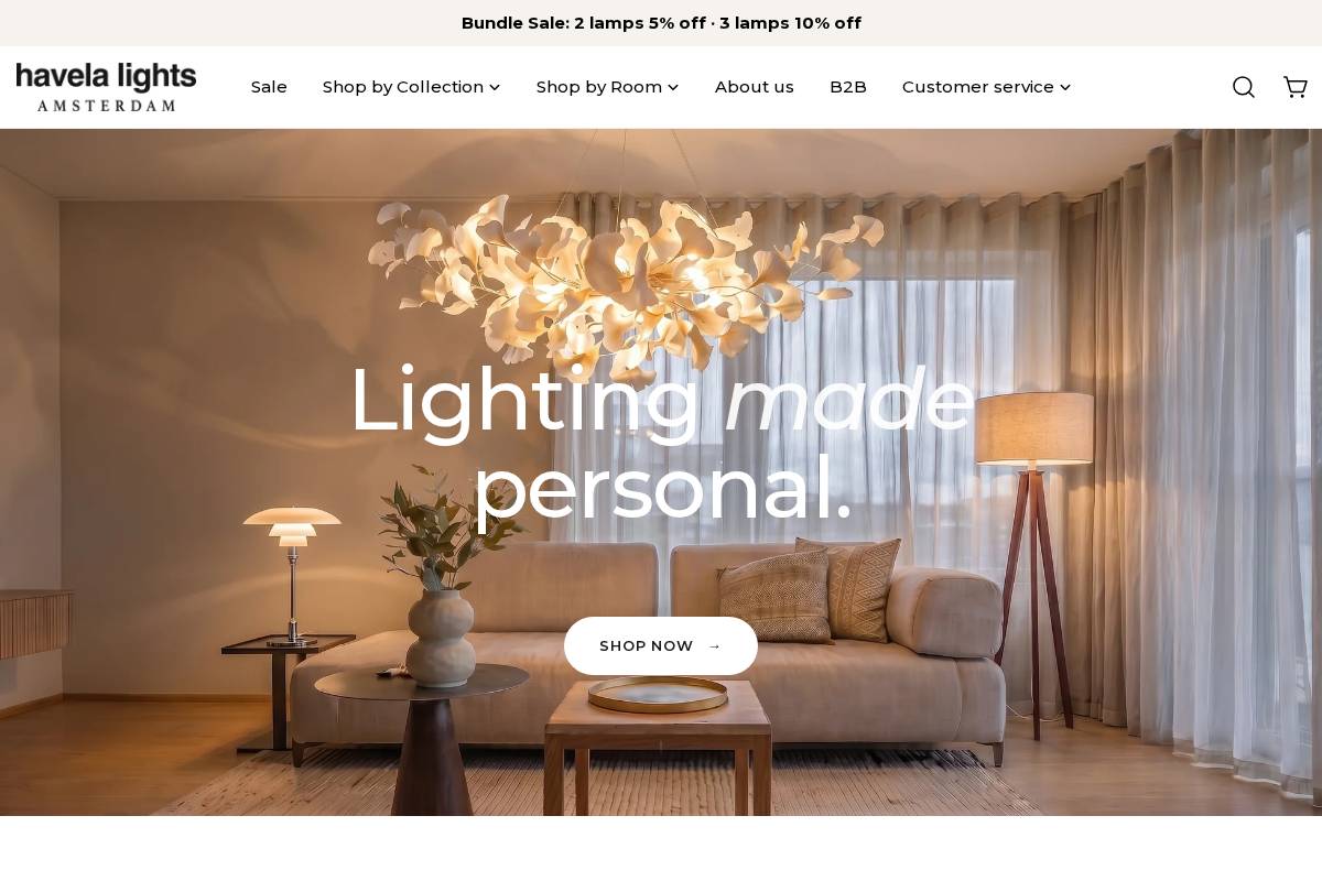 Havelalights homepage screenshot