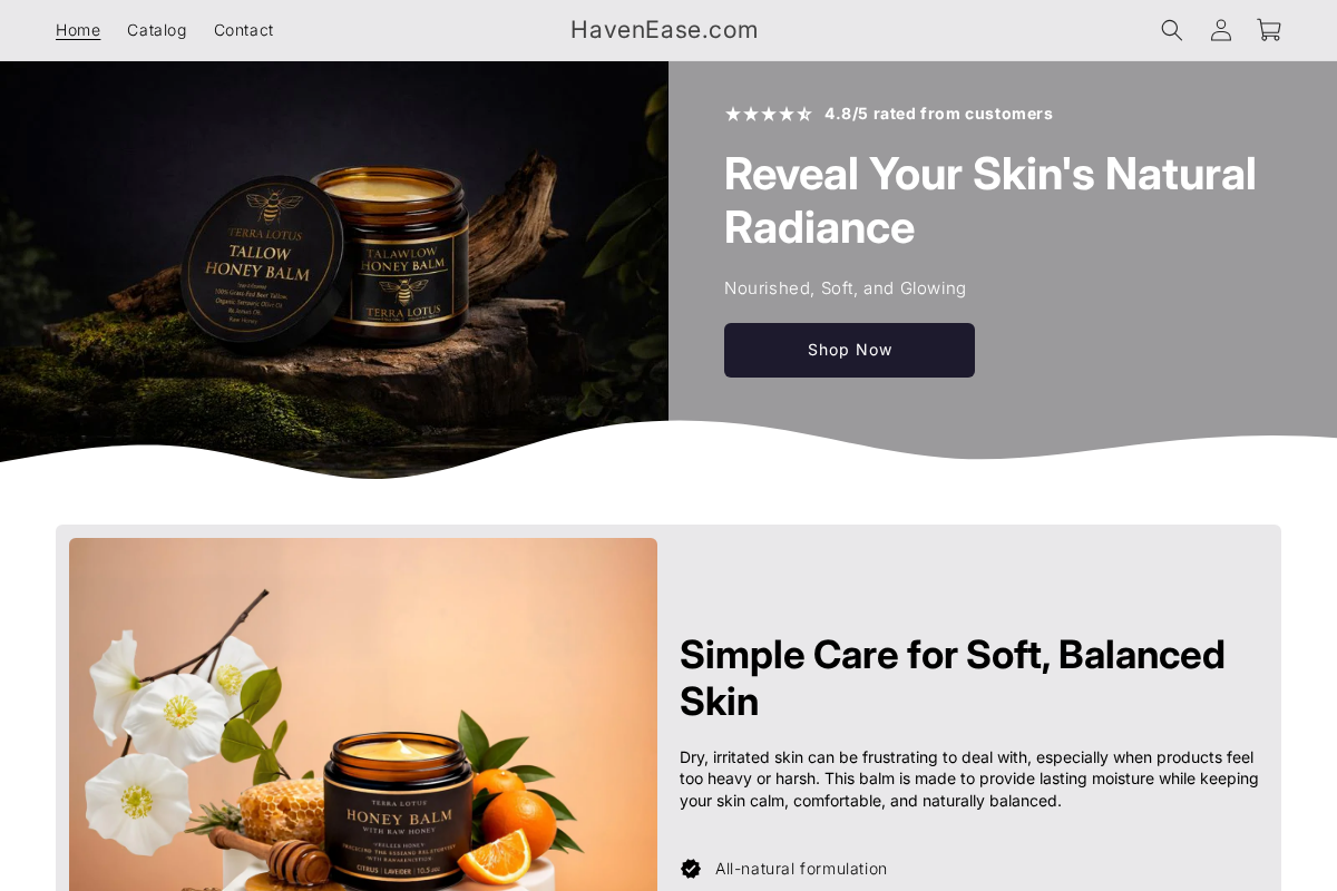 HavenEase.com homepage screenshot