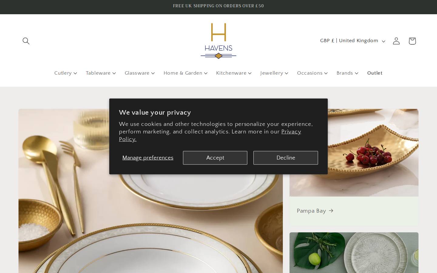 Havens of Westcliff homepage screenshot