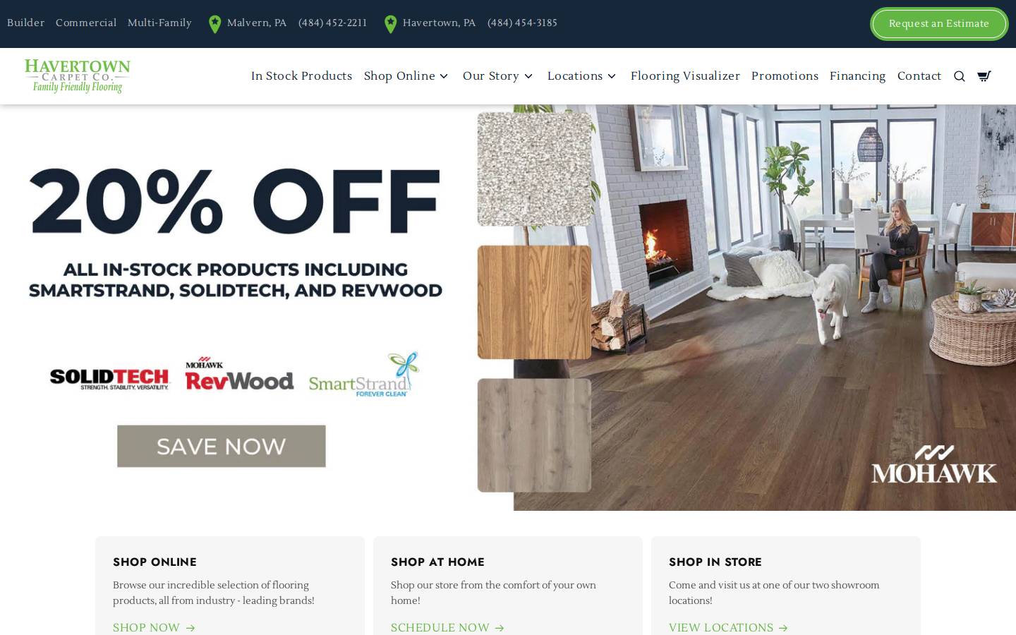 havertowncarpet.com homepage screenshot