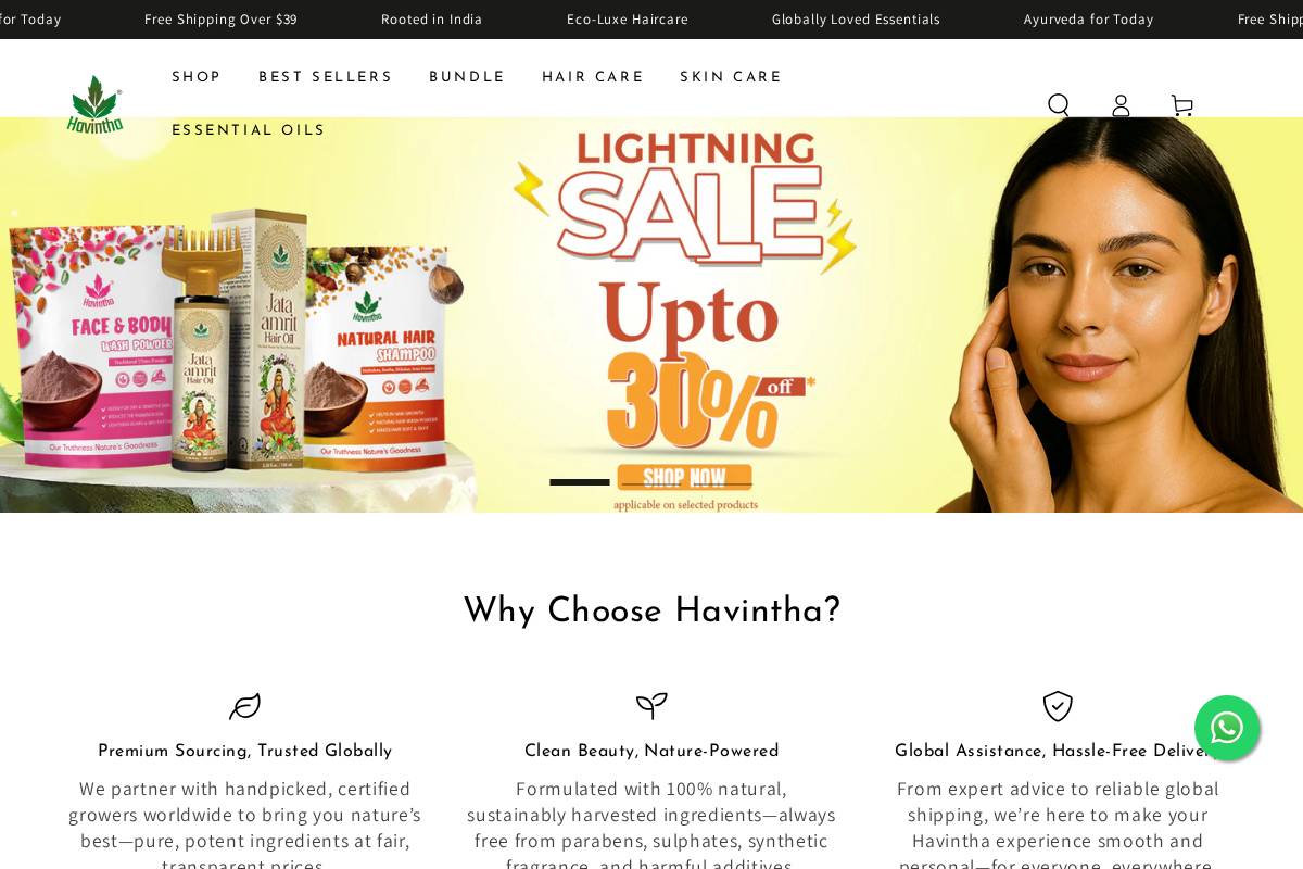 havintha.com homepage screenshot