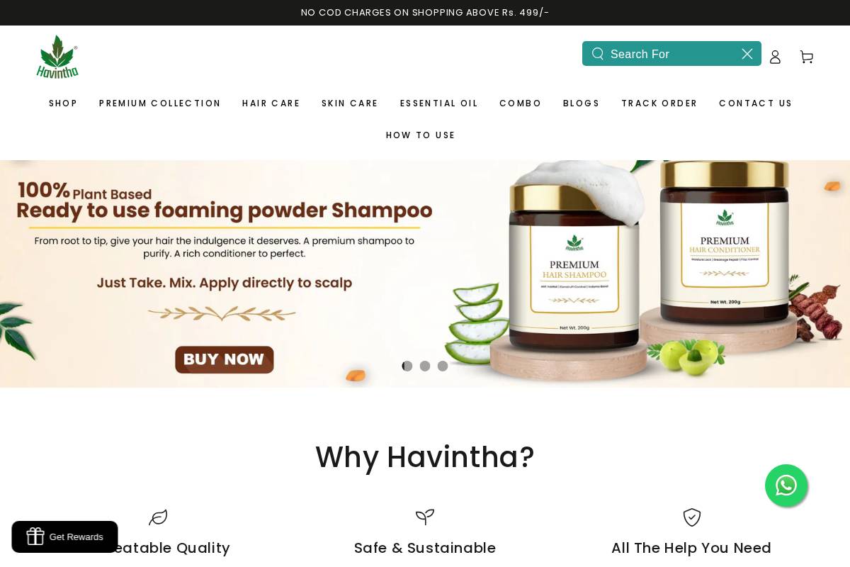 havintha.in homepage screenshot