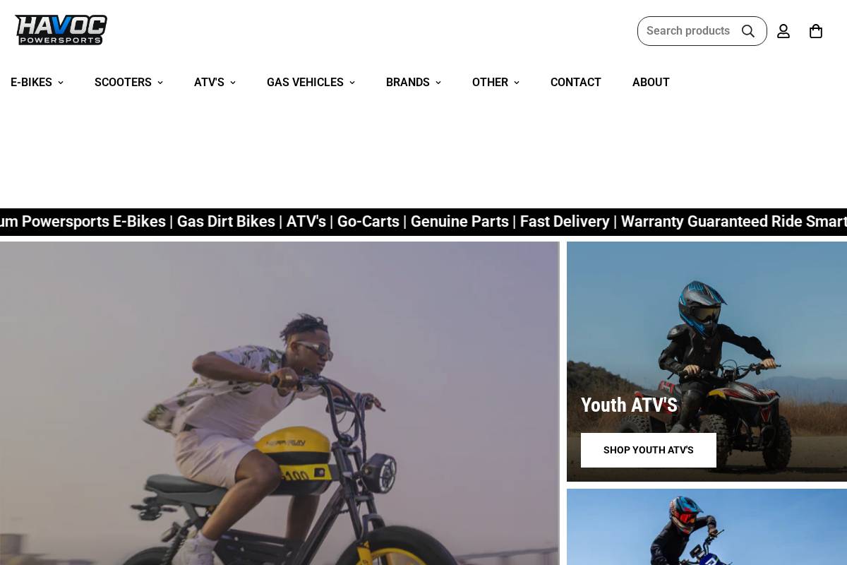 havocpowersports.com homepage screenshot