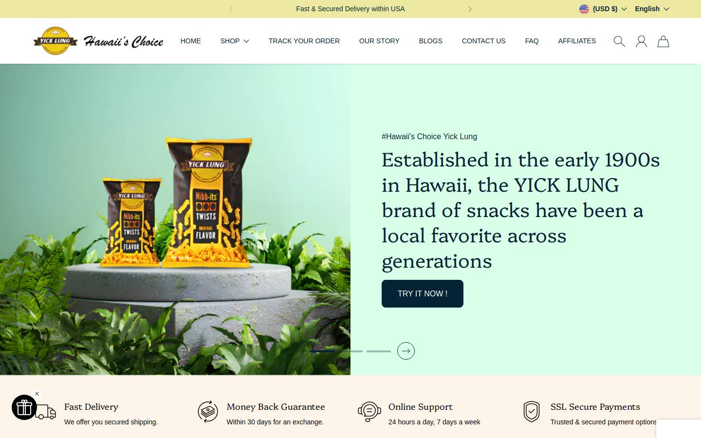 hawaiischoice.com homepage screenshot