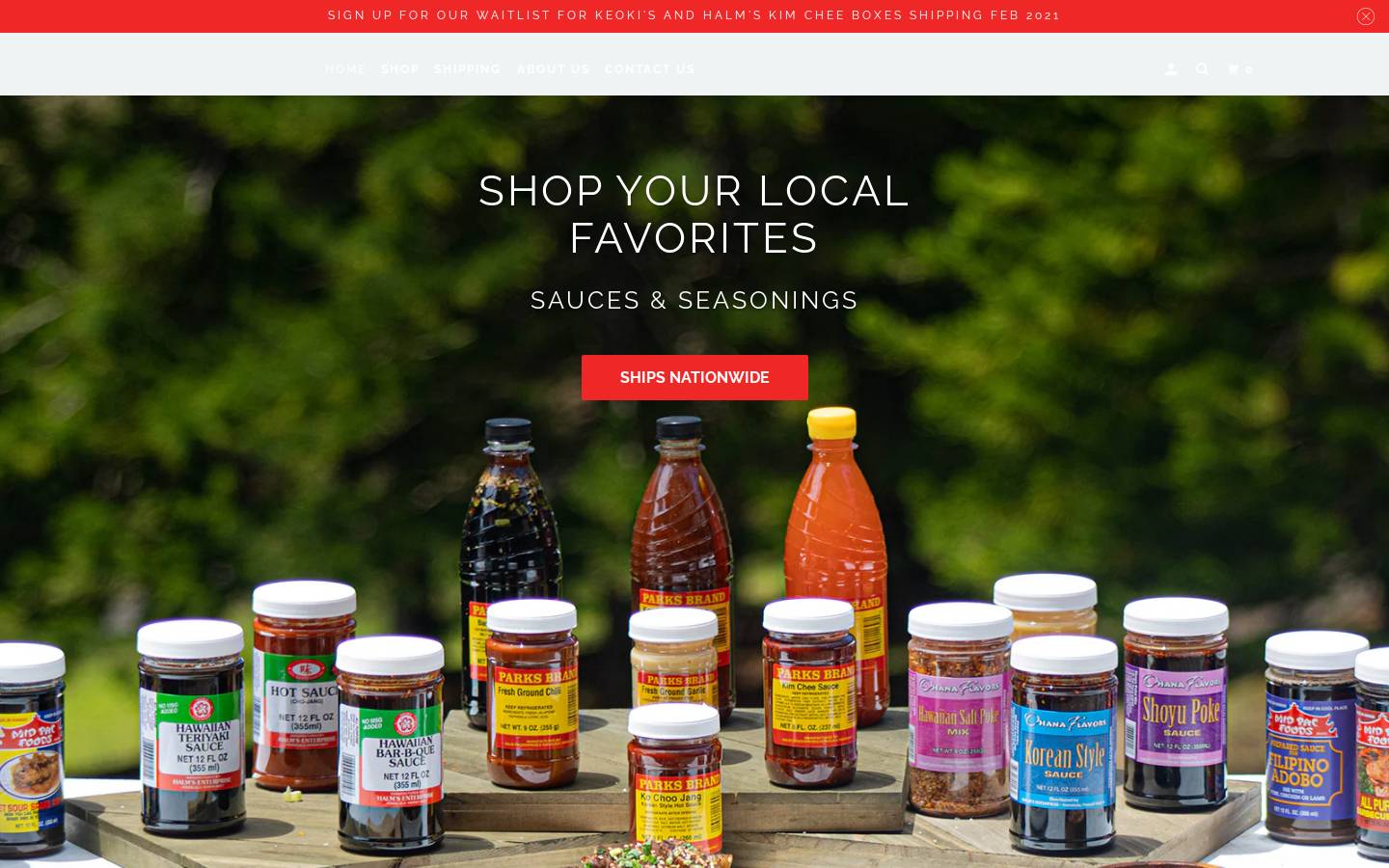 hawaiisfavoritefoods.com homepage screenshot