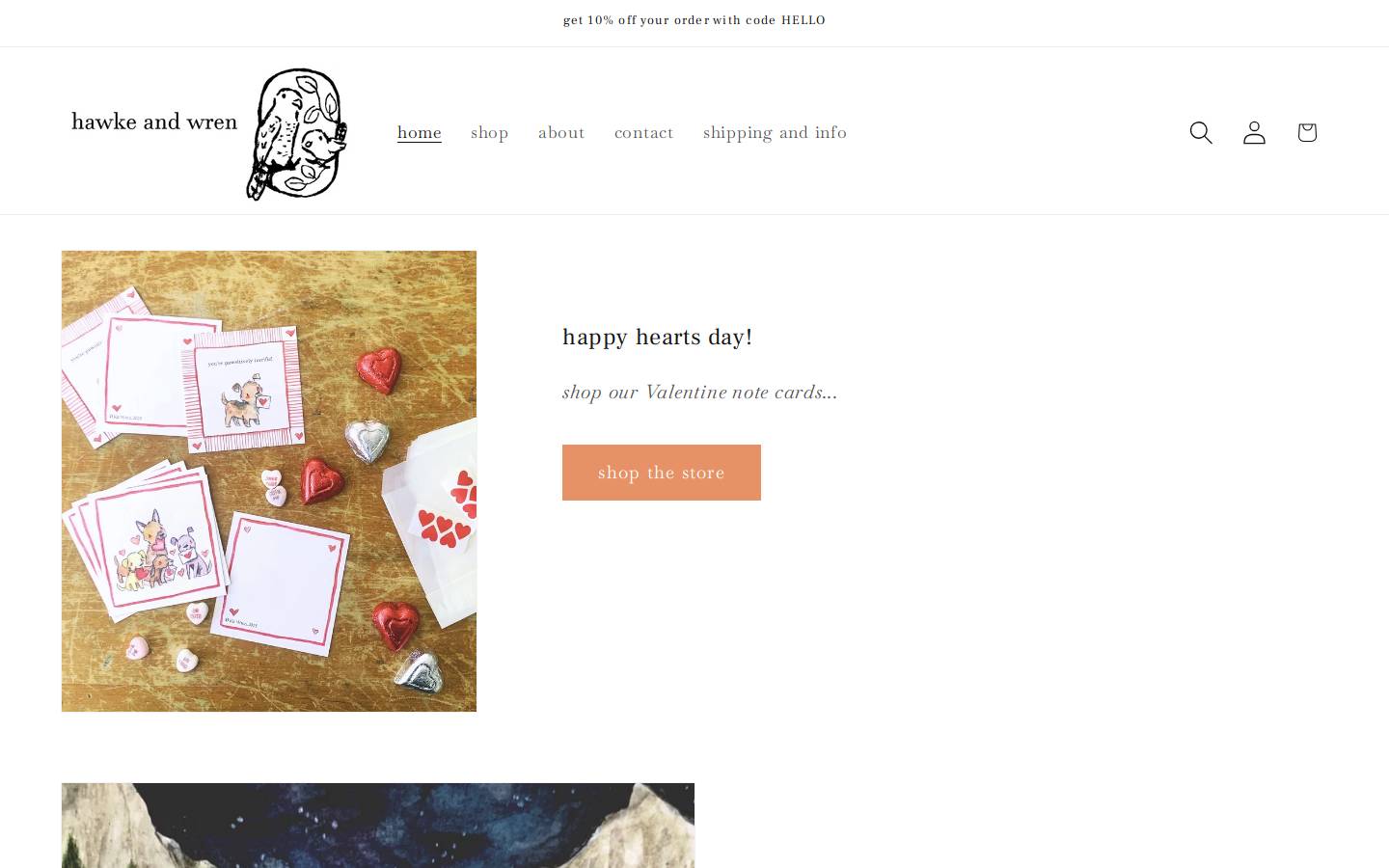 hawkeandwren.com homepage screenshot