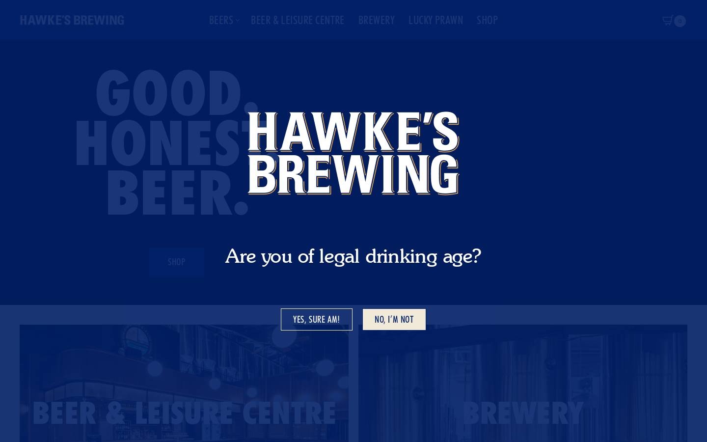 hawkesbrewing.com homepage screenshot